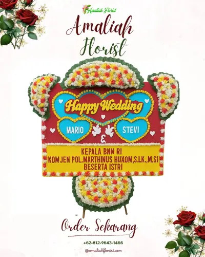 Karangan Papan Bunga Pernikahan di Kedungkandang